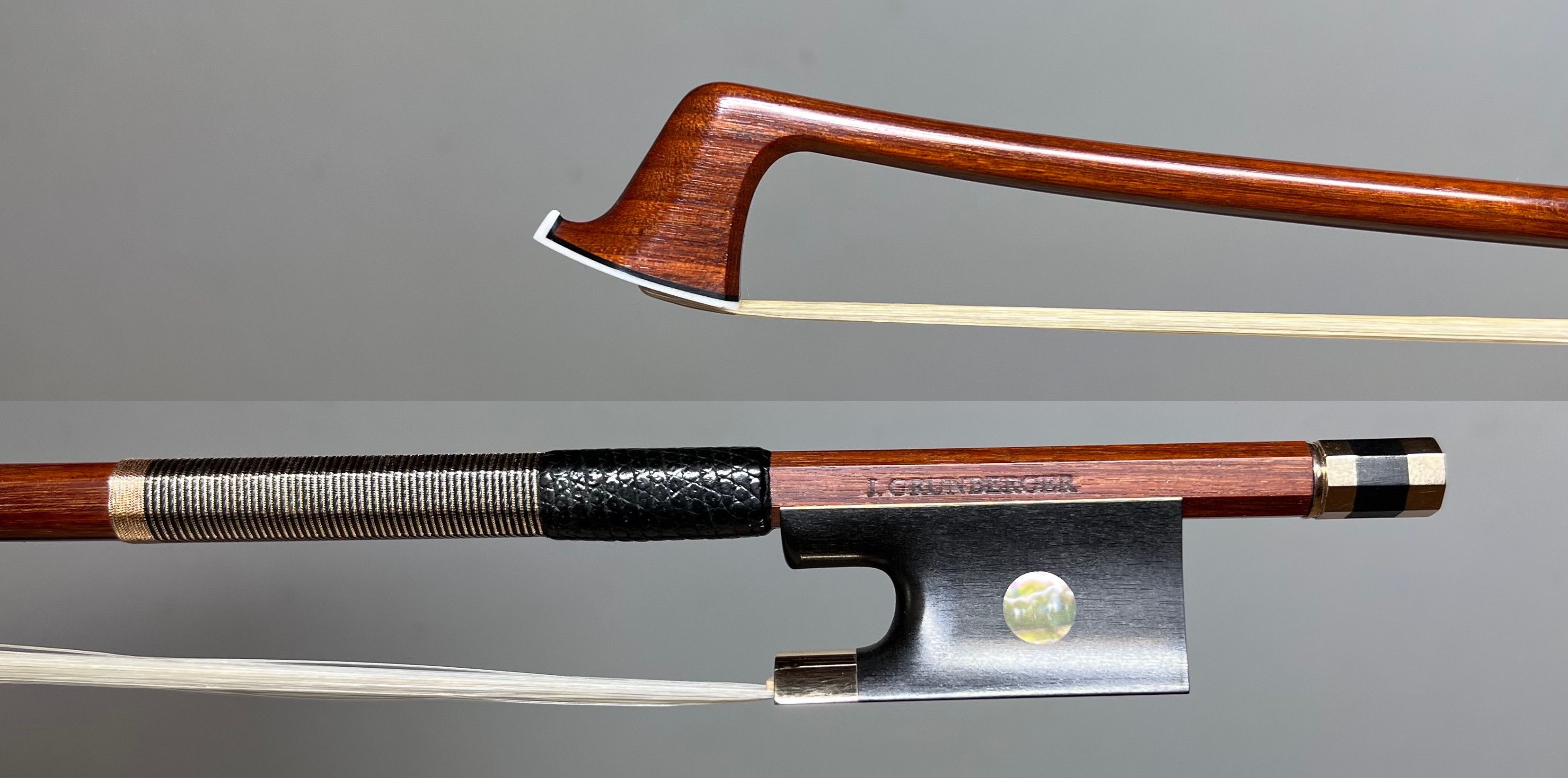 Archet de violon monté ébène et or fabriqué par Jean Grunberger